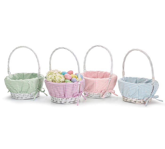 GINGHAM LINED WILLOW EASTER BASKET