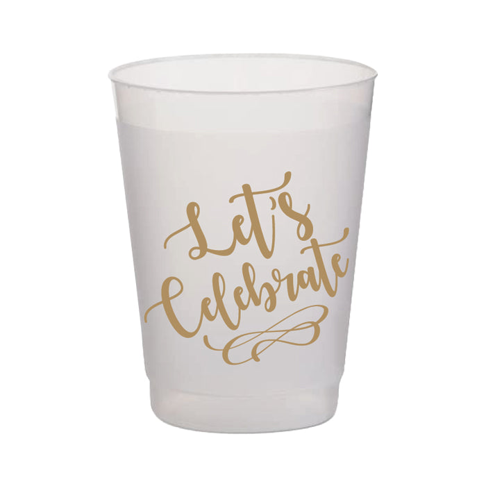 Frost-flex Personalized Party Cups, Black & Gold Shatterproof