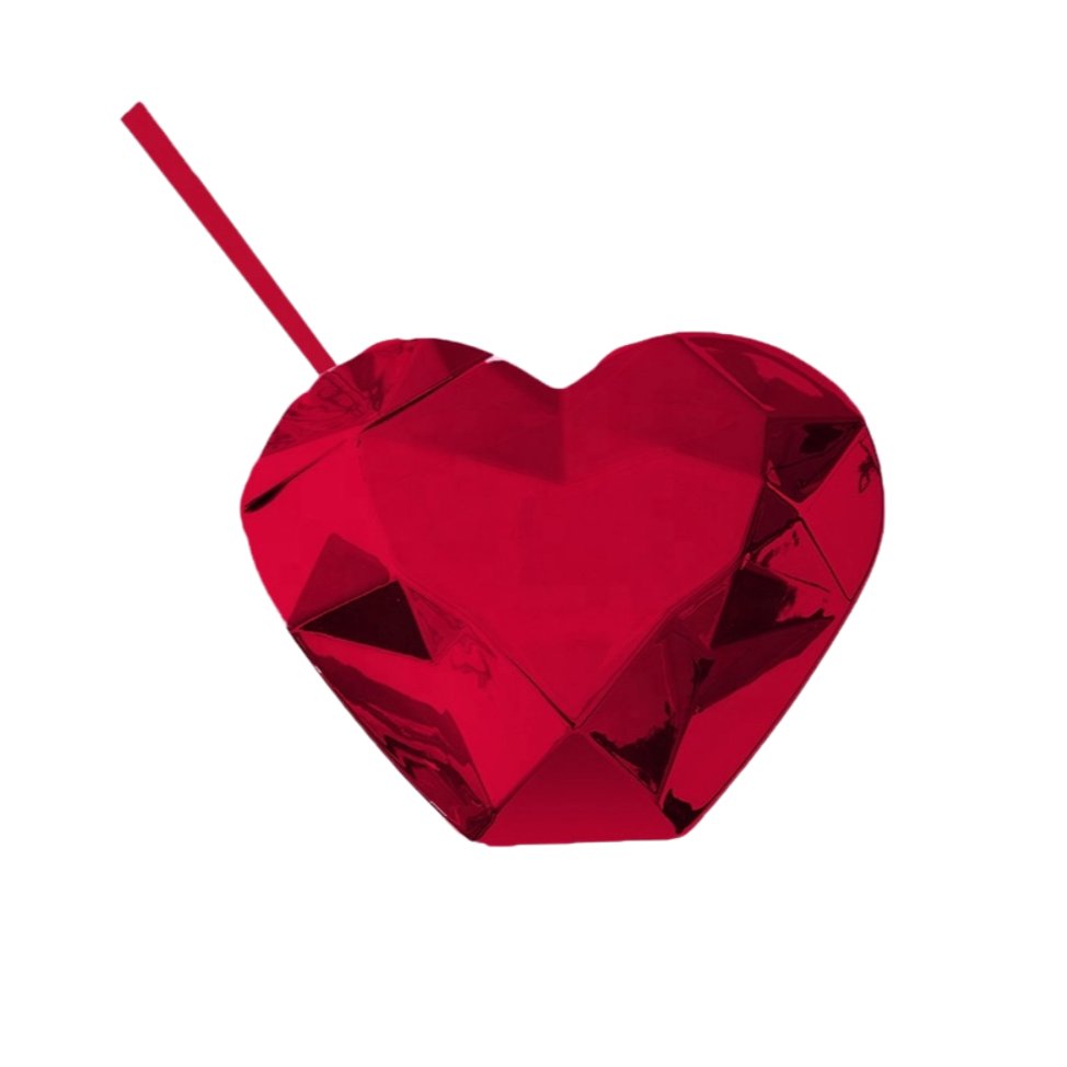 RED DISCO HEART TUMBLER WITH STRAW – Bonjour Fête