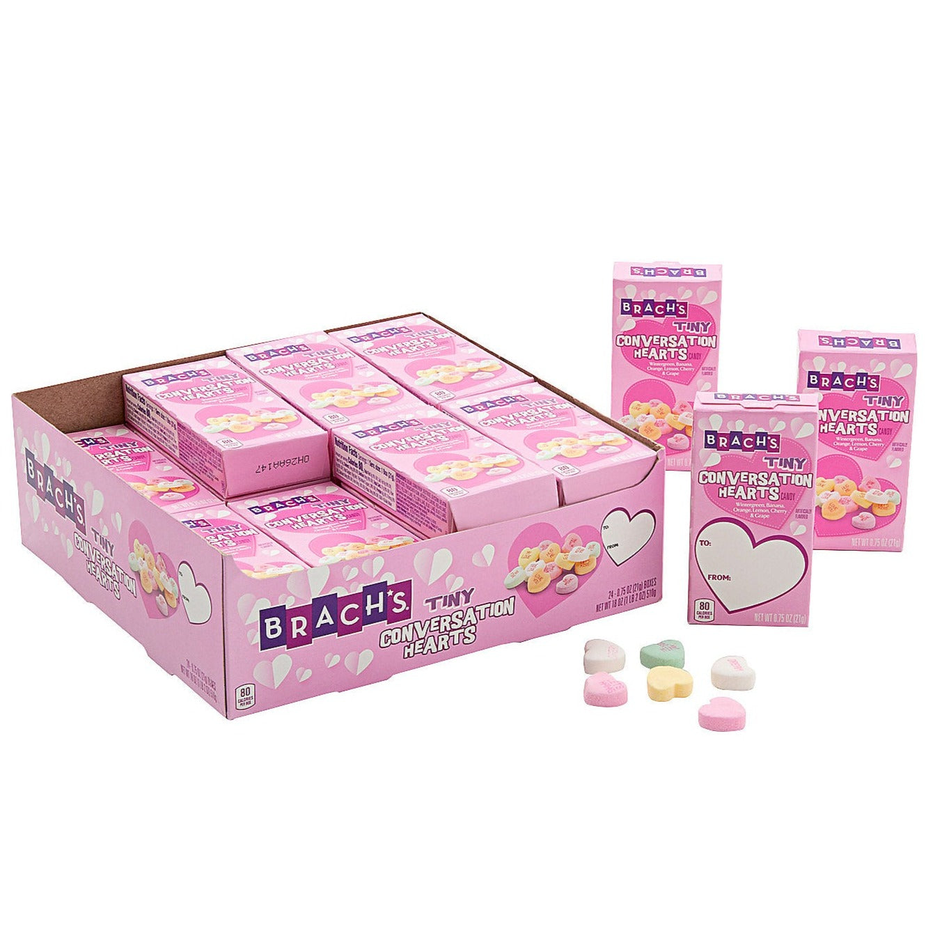 Brach's Valentine's Day Tiny Conversation Hearts Candy, Candy Gift Boxes