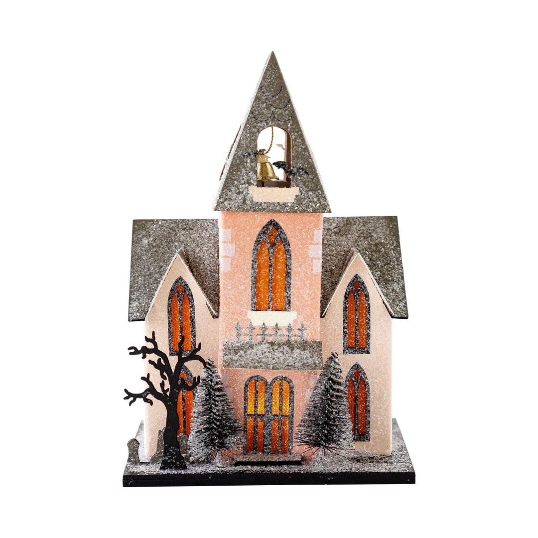 HALLOWEEN CHURCH HAUNTED VILLAGE HOUSE My Mind’s Eye Halloween Home Decor Bonjour Fete - Party Supplies