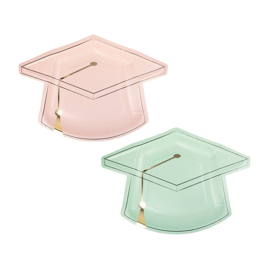 PASTEL GRADUATION CAP PLATES My Mind’s Eye Graduation PASTEL GRADUATION CAP PLATES Bonjour Fete - Party Supplies