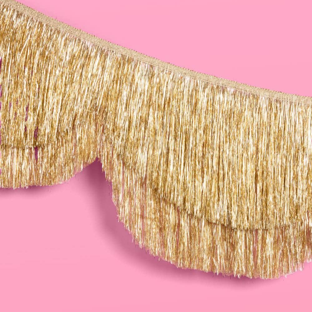 Stay Golden Fringe - scalloped banner, gold xo, Fetti Stay Golden Fringe - scalloped banner, gold Bonjour Fete - Party Supplies