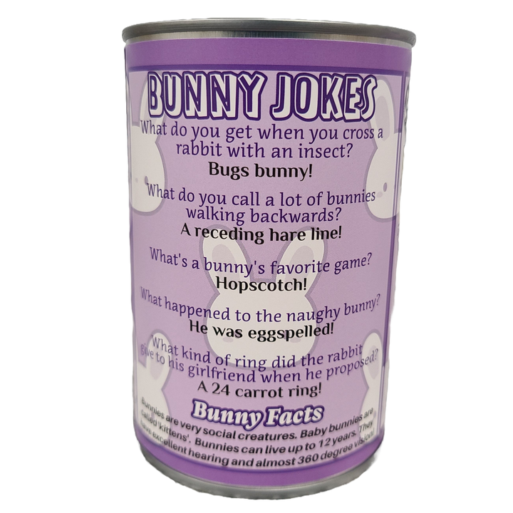 Canned Bunny | Easter Gift | Plush in Can w/Jokes: Pop Top Lid Canned Gifts Canned Bunny | Easter Gift | Plush in Can w/Jokes: Pop Top Lid Bonjour Fete - Party Supplies