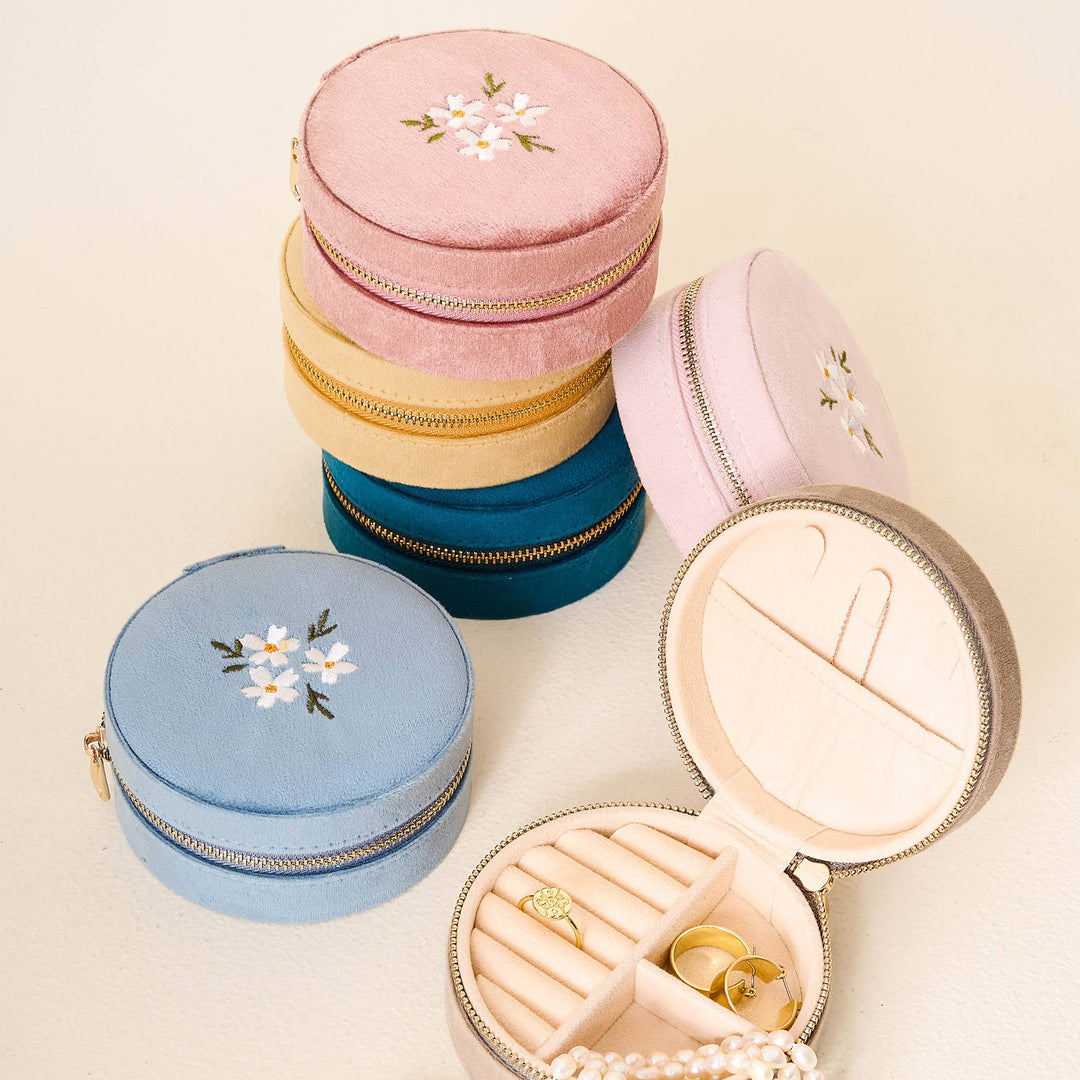 ROUND VELVET JEWELRY CASE The Darling Effect Adult Jewelry & Accessories ROUND VELVET JEWELRY CASE Bonjour Fete - Party Supplies