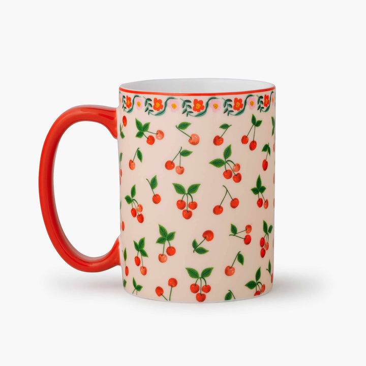 Cherries Porcelain Mug Rifle Paper Co. Cherries Porcelain Mug Bonjour Fete - Party Supplies