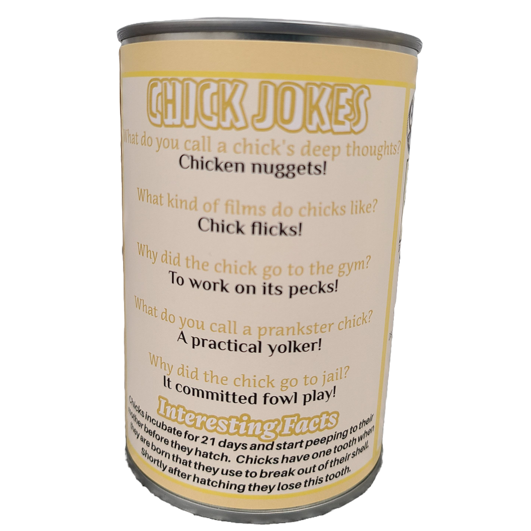 Canned Baby Chick | Easter Gift | Plush in Can w/Jokes: Pop Top Lid Canned Gifts Canned Baby Chick | Easter Gift | Plush in Can w/Jokes: Pop Top Lid Bonjour Fete - Party Supplies