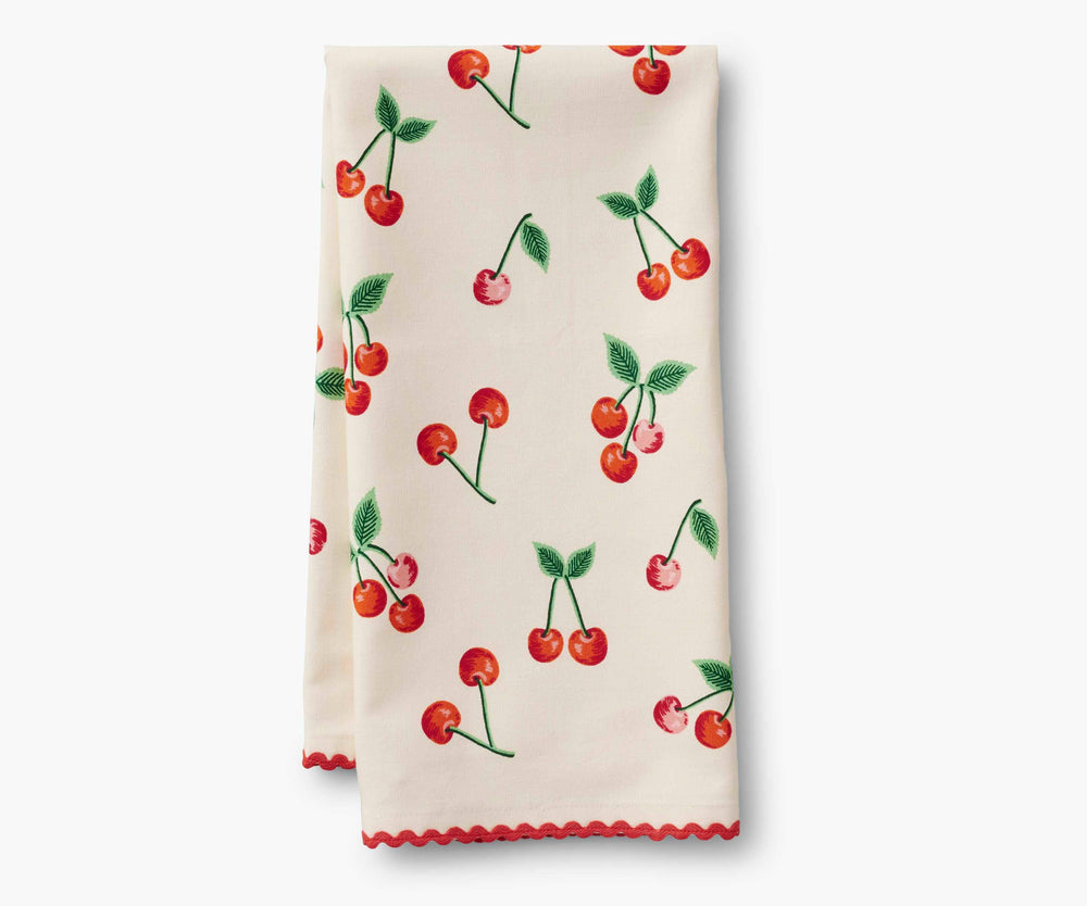 Cherries Tea Towel Rifle Paper Co. Cherries Tea Towel Bonjour Fete - Party Supplies