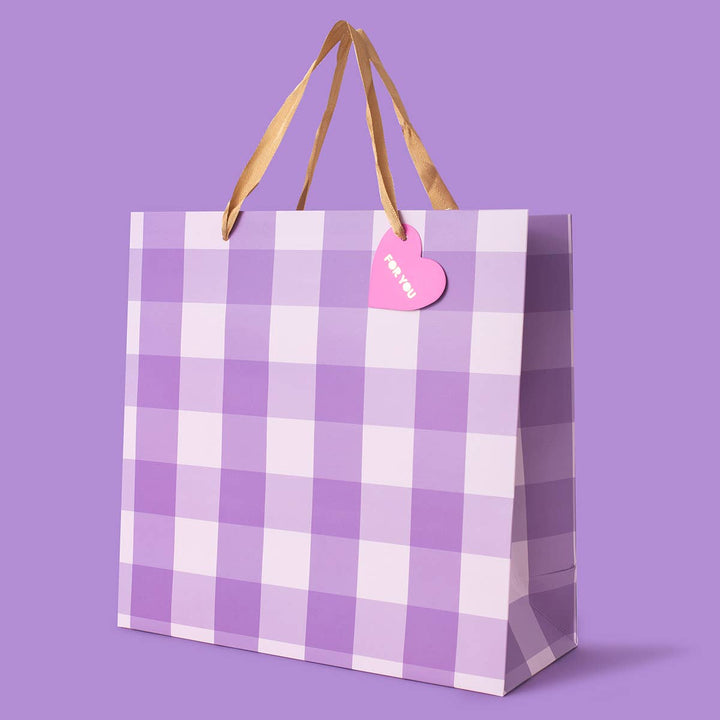 Purple Gingham Gift Bags Taylor Elliott Designs Bonjour Fete - Party Supplies