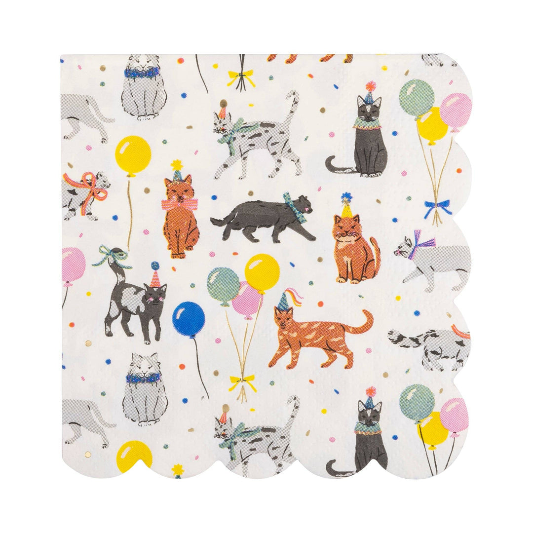 PET1135 - Cat Party Cocktail Napkin My Mind’s Eye PET1135 - Cat Party Cocktail Napkin Bonjour Fete - Party Supplies