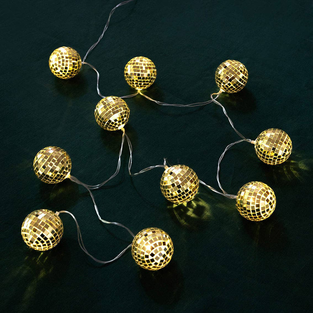 Gold Disco Ball String Lights Bonjour Fete Party Supplies New Year's Eve Party Supplies