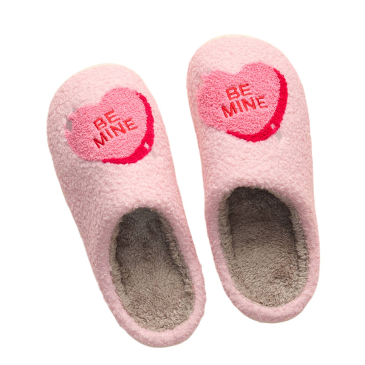 Fuzzy Slippers - Be Mine: S/M (Women's 5 - 7.5) The Darling Effect Fuzzy Slippers - Be Mine: S/M (Women's 5 - 7.5) Bonjour Fete - Party Supplies