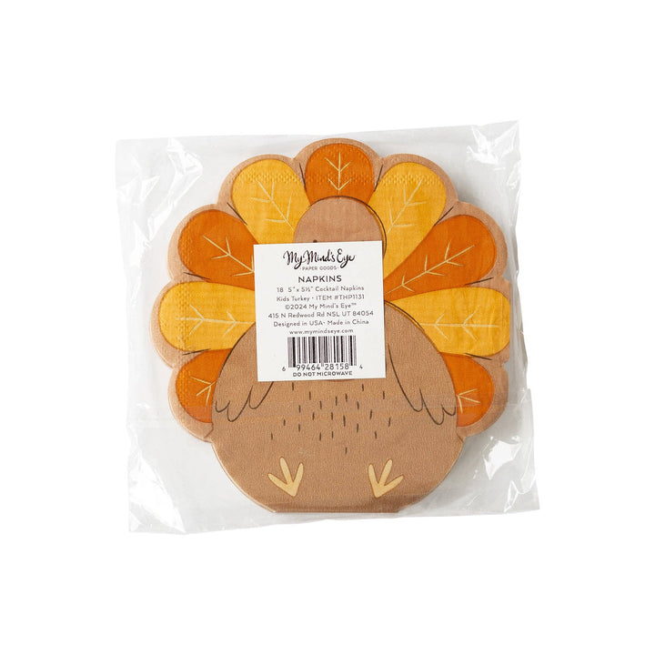 THANKSGIVING TURKEY NAPKINS My Mind’s Eye Thanksgiving Party Supplies Bonjour Fete - Party Supplies