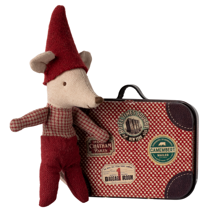 Baby In Suitcase Christmas Mouse By Maileg 