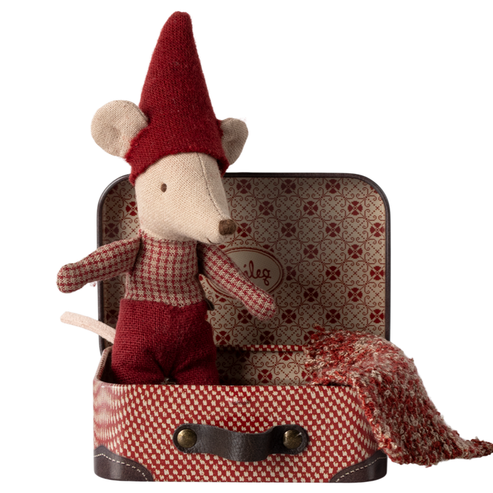 Christmas mouse, Baby in suitcase Maileg USA SEASON Bonjour Fete - Party Supplies