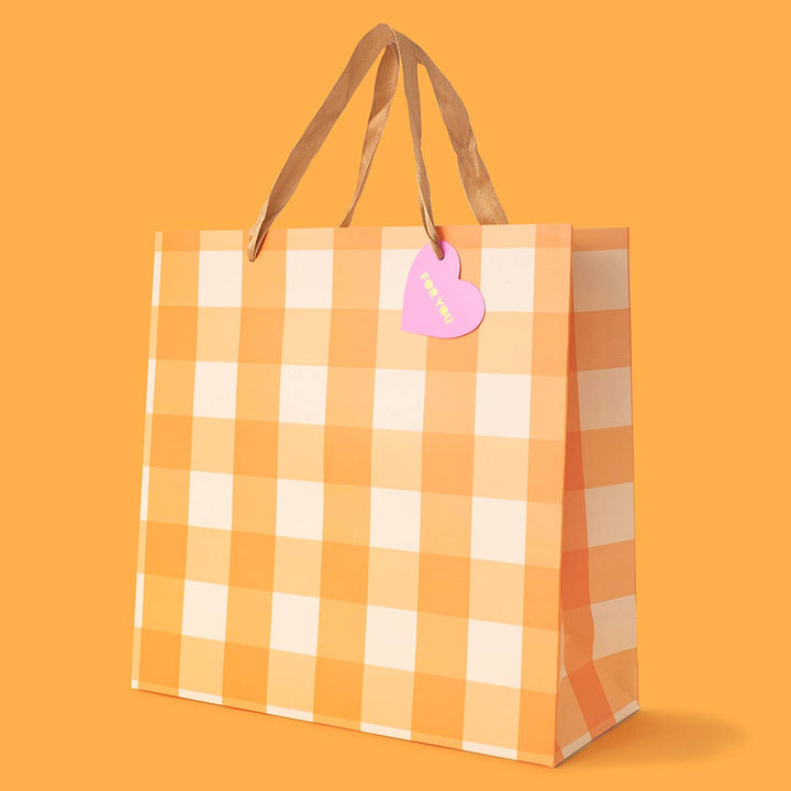 Orange Gingham Gift Bag Bonjour Fete Party Supplies Gift Wrapping