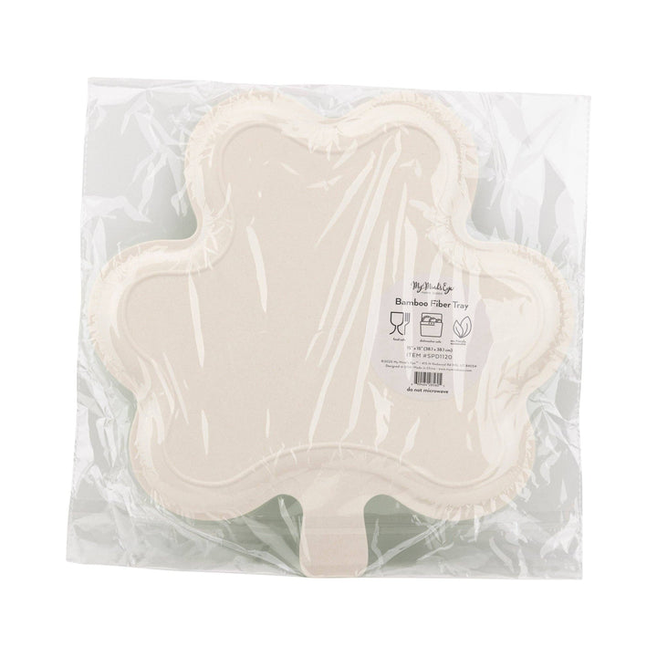 SHAMROCK SHAPED BAMBOO TRAY My Mind’s Eye St. Patrick's Day SHAMROCK SHAPED BAMBOO TRAY Bonjour Fete - Party Supplies