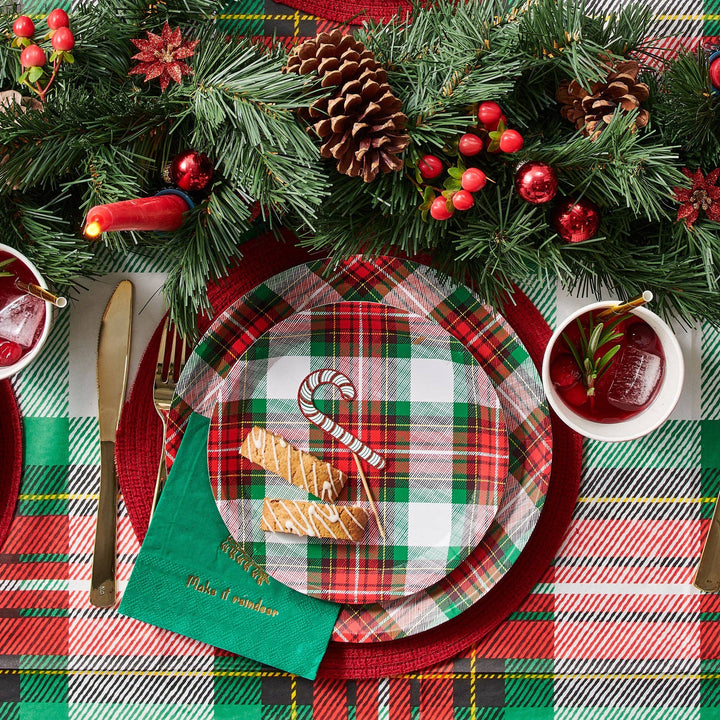 Winter Plaid Tablecloth Bonjour Fete Party Supplies Christmas Holiday Party Supplies