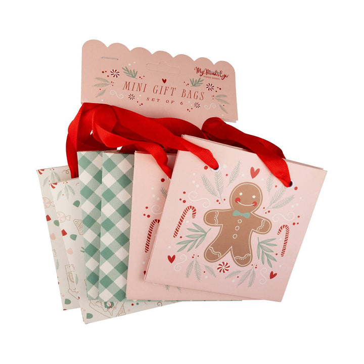 GINGERBREAD MINI GIFT BAG SET My Mind’s Eye Christmas Gift Wrap GINGERBREAD MINI GIFT BAG SET Bonjour Fete - Party Supplies