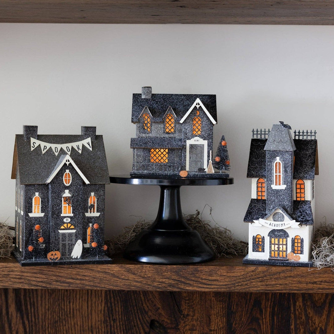 HALLOWEEN ACADEMY HAUNTED VILLAGE HOUSE My Mind’s Eye Halloween Home Decor Bonjour Fete - Party Supplies