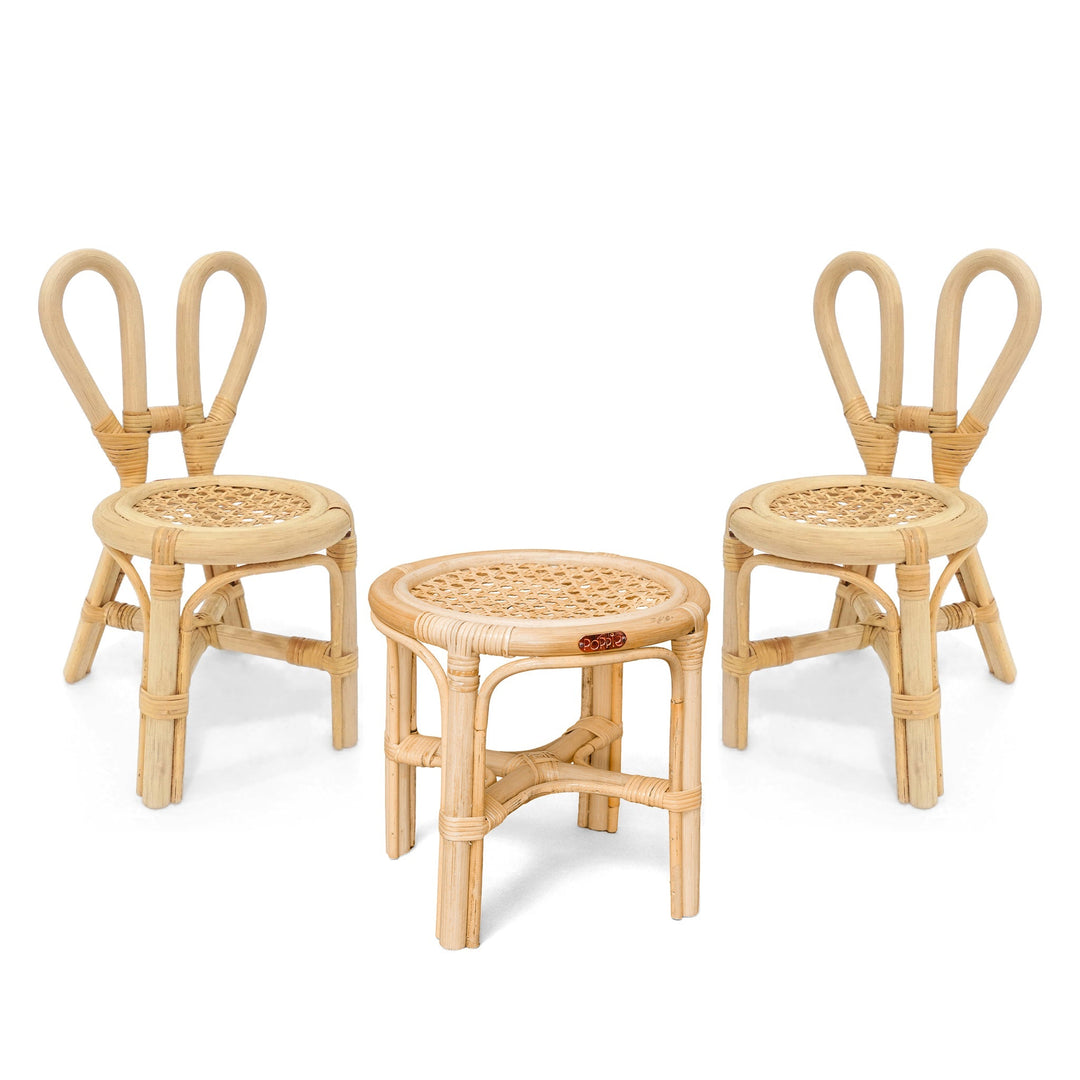 Poppie Mini Table & Chairs Set Poppie Toys Bunny Set (doll size) Poppie Mini Table & Chairs Set Bonjour Fete - Party Supplies