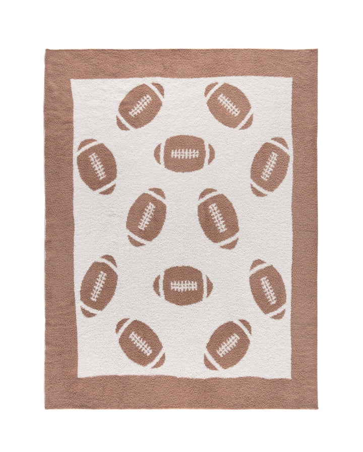 FOOTBALL REVERSIBLE THROW BLANKET Shiraleah Bonjour Fete - Party Supplies