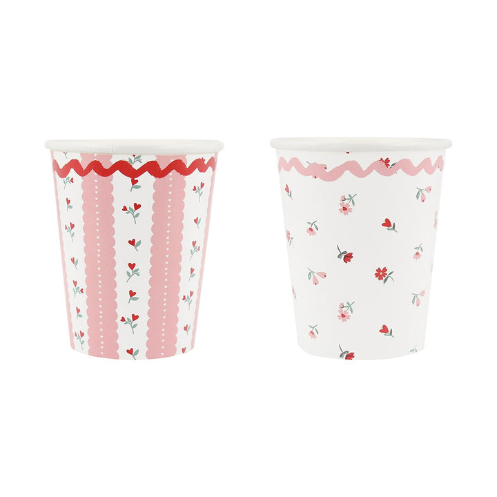 VINTAGE ROSE CUPS Meri Meri Cups Bonjour Fete - Party Supplies