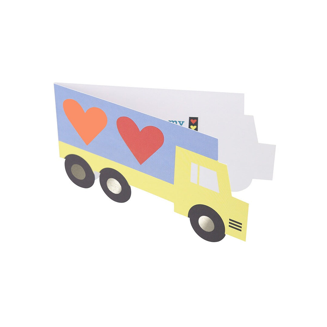 TRUCK KIDS VALENTINE'S CARDS & STICKER SET Meri Meri Valentines Party Favors TRUCK KIDS VALENTINE'S CARDS & STICKER SET Bonjour Fete - Party Supplies