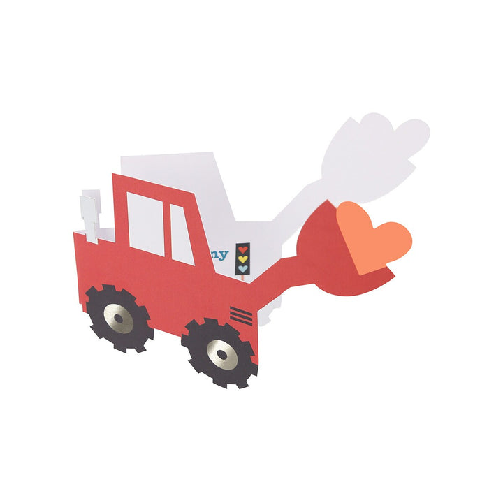 TRUCK KIDS VALENTINE'S CARDS & STICKER SET Meri Meri Valentines Party Favors TRUCK KIDS VALENTINE'S CARDS & STICKER SET Bonjour Fete - Party Supplies