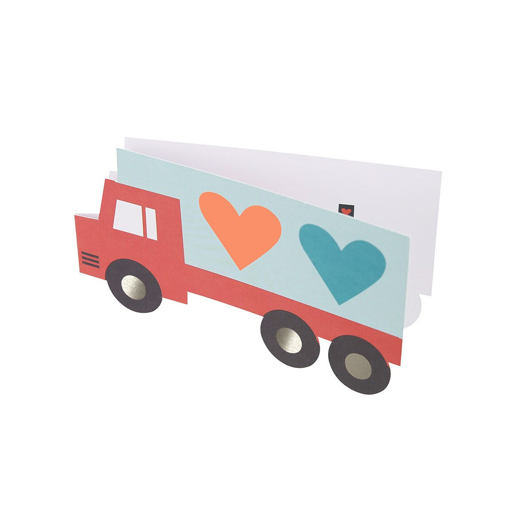 TRUCK KIDS VALENTINE'S CARDS & STICKER SET Meri Meri Valentines Party Favors TRUCK KIDS VALENTINE'S CARDS & STICKER SET Bonjour Fete - Party Supplies