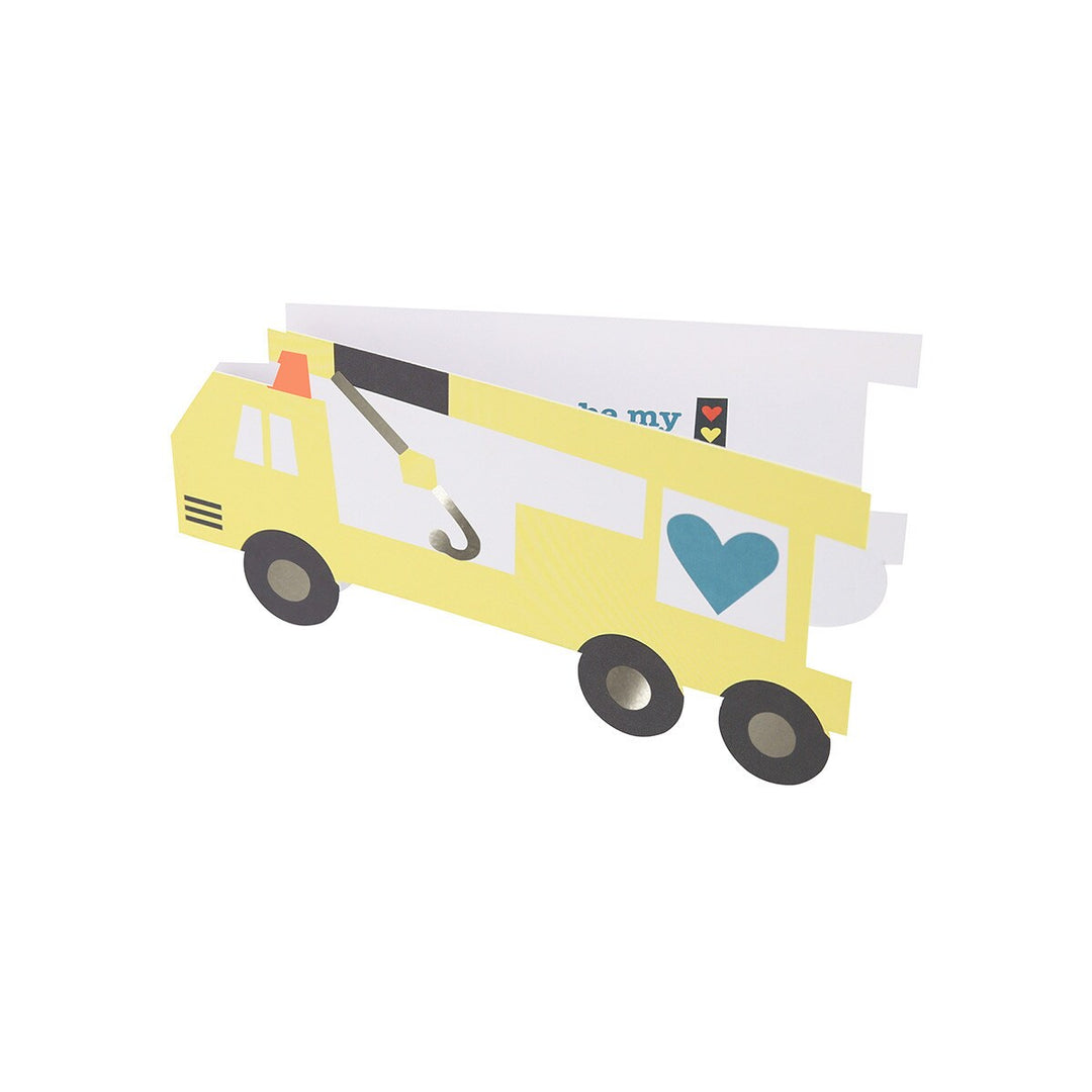 TRUCK KIDS VALENTINE'S CARDS & STICKER SET Meri Meri Valentines Party Favors TRUCK KIDS VALENTINE'S CARDS & STICKER SET Bonjour Fete - Party Supplies