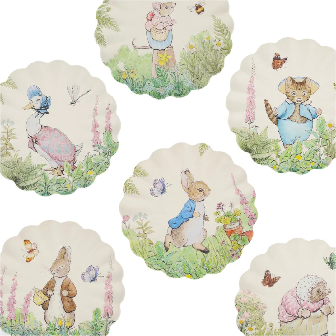 PETER RABBIT MELAMINE SMALL PLATES Meri Meri Plates PETER RABBIT MELAMINE SMALL PLATES Bonjour Fete - Party Supplies