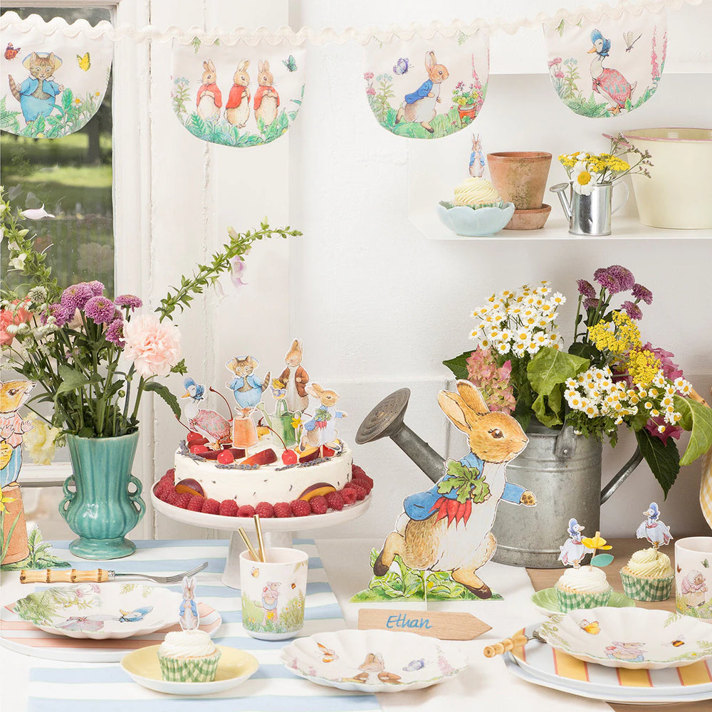 PETER RABBIT MELAMINE SMALL PLATES Meri Meri Plates PETER RABBIT MELAMINE SMALL PLATES Bonjour Fete - Party Supplies