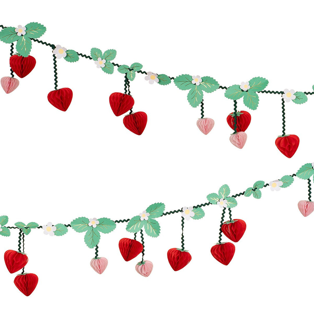 STRAWBERRY GARLAND Meri Meri Garlands & Banners STRAWBERRY GARLAND Bonjour Fete - Party Supplies