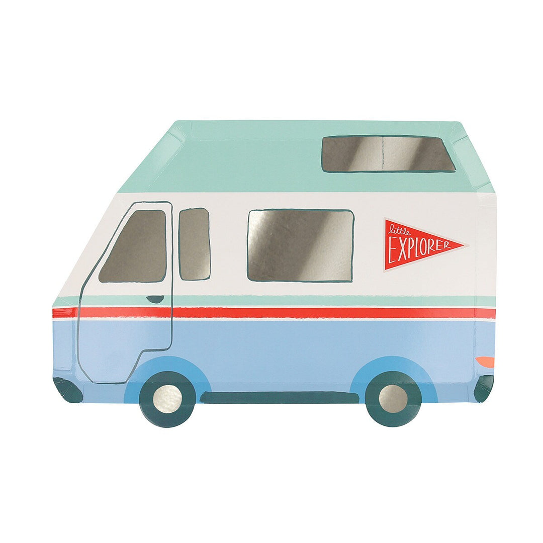 CAMPING ADVENTURE CAMPER VAN PLATES Meri Meri Plates CAMPING ADVENTURE CAMPER VAN PLATES Bonjour Fete - Party Supplies