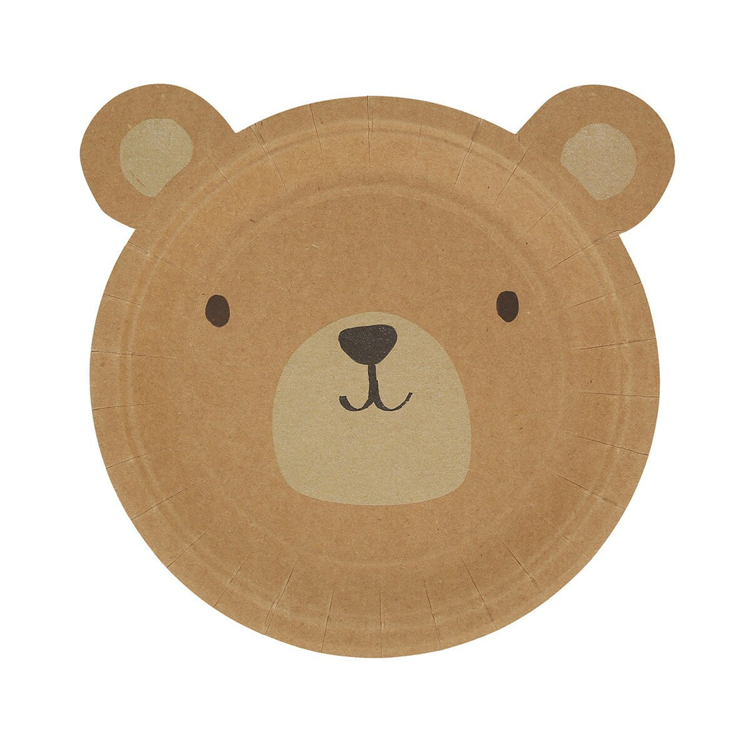 WOODLAND BEAR PLATES Meri Meri Plates WOODLAND BEAR PLATES Bonjour Fete - Party Supplies