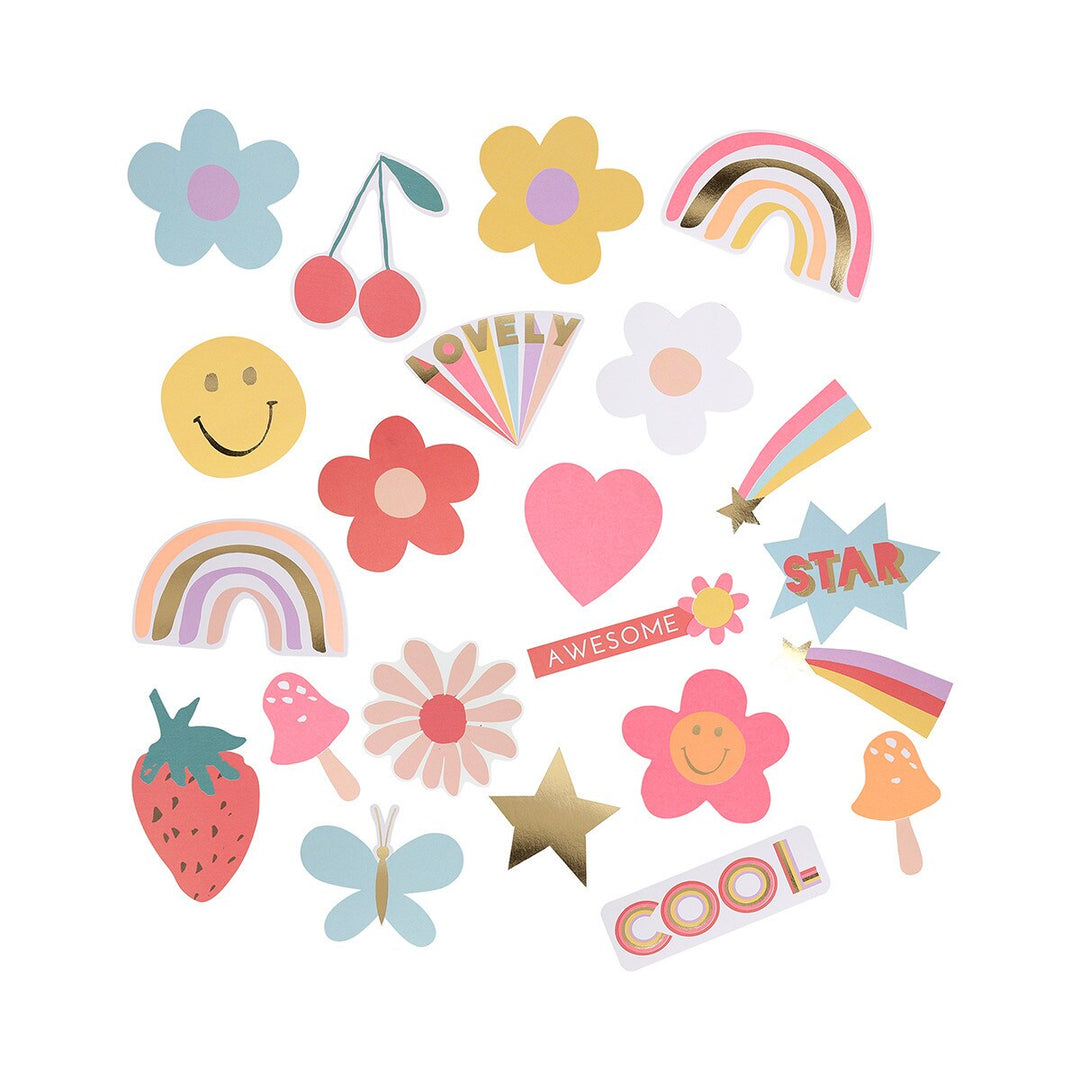 HAPPY ICONS SHAPED STICKERS Meri Meri Stickers & Temporary Tattoos HAPPY ICONS SHAPED STICKERS Bonjour Fete - Party Supplies