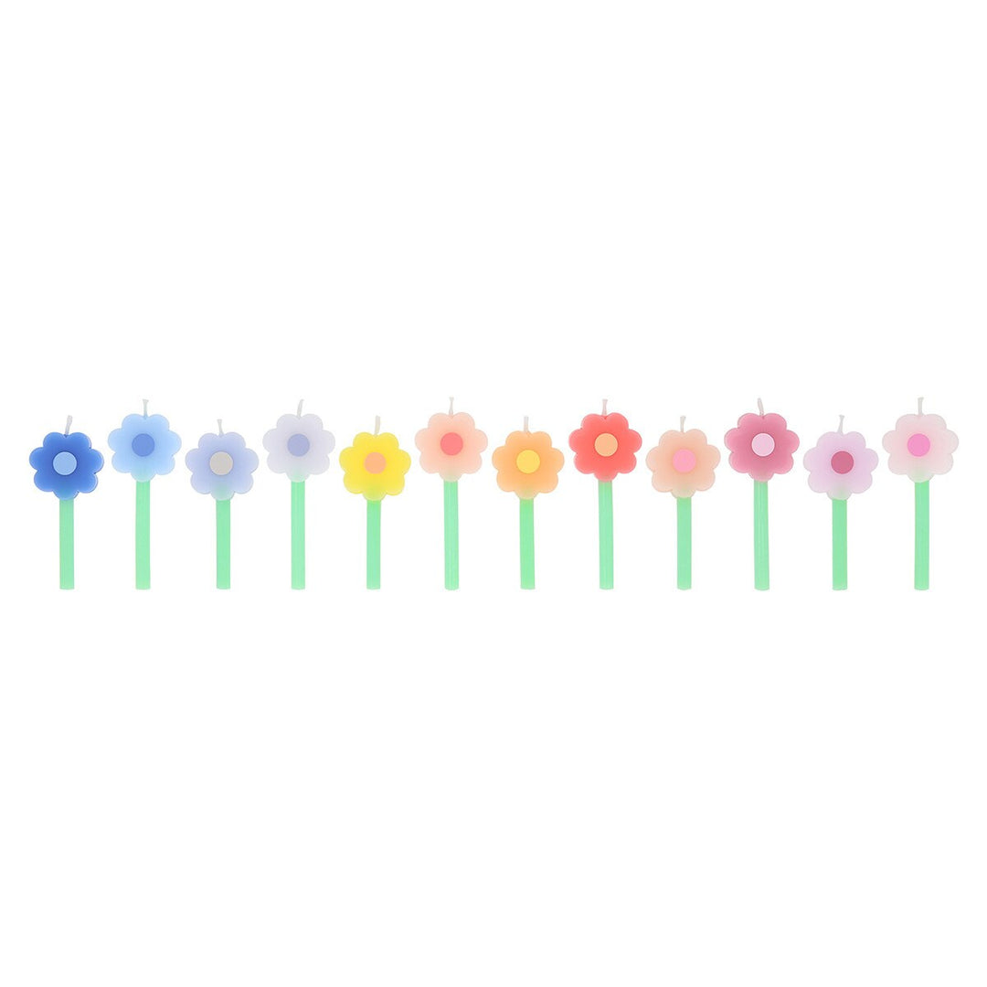 RAINBOW DAISY CANDLES Meri Meri Birthday Candles & Sparklers RAINBOW DAISY CANDLES Bonjour Fete - Party Supplies