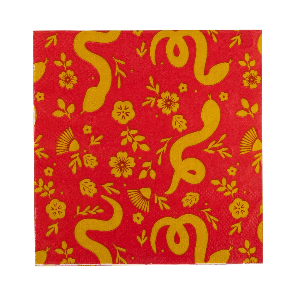 LUNAR NEW YEAR FLORAL COCKTAIL NAPKINS My Mind’s Eye Lunar New Year LUNAR NEW YEAR FLORAL COCKTAIL NAPKINS Bonjour Fete - Party Supplies