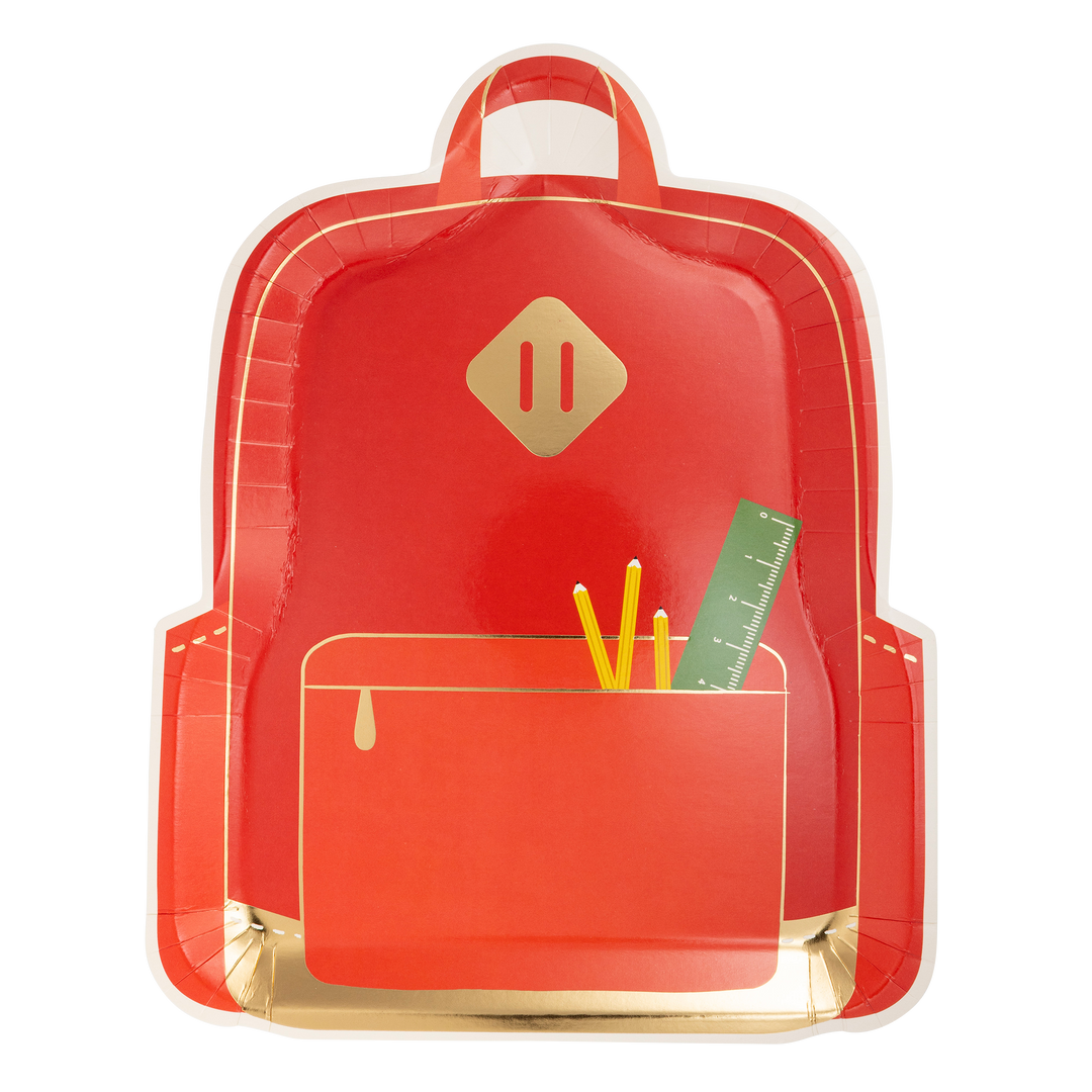 Backpack Shaped Plates Bonjour Fete Party Supplies Back To School