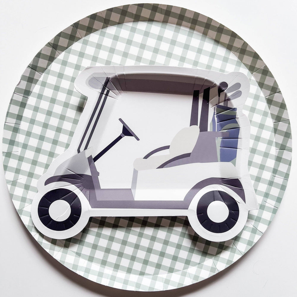 Golf Cart Paper Party Plates Josi James Golf Cart Paper Party Plates Bonjour Fete - Party Supplies