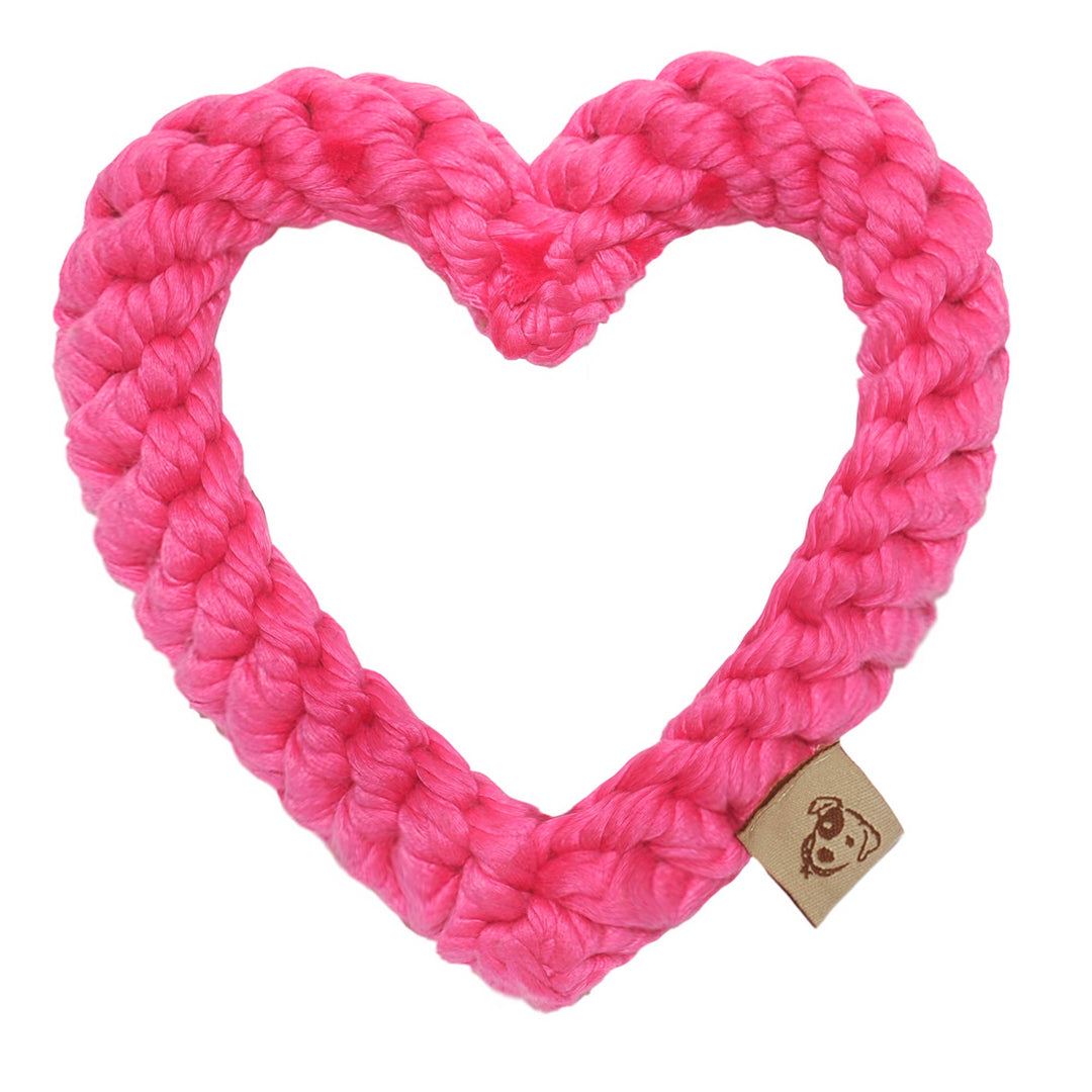 Pink Heart Rope Dog Toy (One Size) Jax & Bones Pink Heart Rope Dog Toy (One Size) Bonjour Fete - Party Supplies