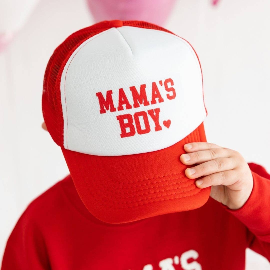 MAMA'S BOY VALENTINE'S DAY KIDS TRUCKER HAT Sweet Wink MAMA'S BOY VALENTINE'S DAY KIDS TRUCKER HAT Bonjour Fete - Party Supplies