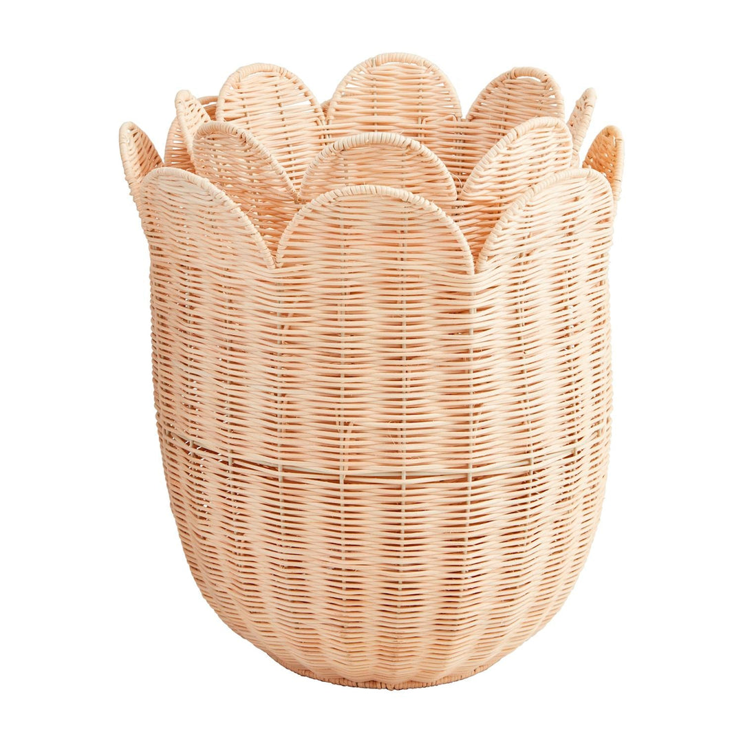 SCALLOP WICKER BASKET SET Mud Pie Easter Home SCALLOP WICKER BASKET SET Bonjour Fete - Party Supplies