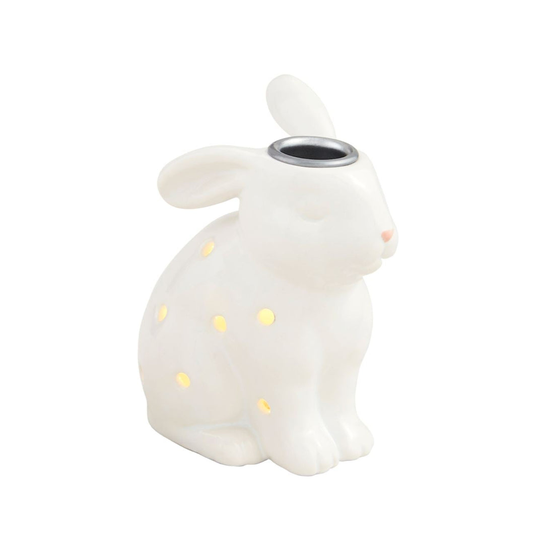 BUNNY LED TAPER CANDLE HOLDER Mud Pie Easter Home BUNNY LED TAPER CANDLE HOLDER Bonjour Fete - Party Supplies