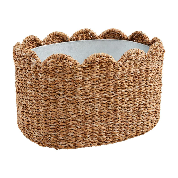 WOVEN SCALLOP PARTY TUB Mud Pie Easter Home WOVEN SCALLOP PARTY TUB Bonjour Fete - Party Supplies