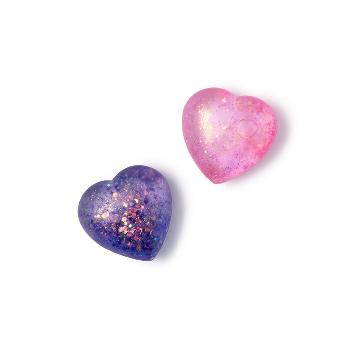 GLITTER SQUISHY HEART TOY Two's Company Valentines Party Favors GLITTER SQUISHY HEART TOY Bonjour Fete - Party Supplies