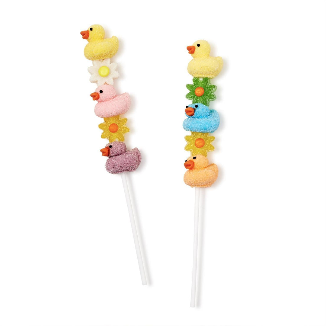 DUCKS & DAISIES MARSHMALLOW LOLLIPOP Two's Company Easter Candy DUCKS & DAISIES MARSHMALLOW LOLLIPOP Bonjour Fete - Party Supplies