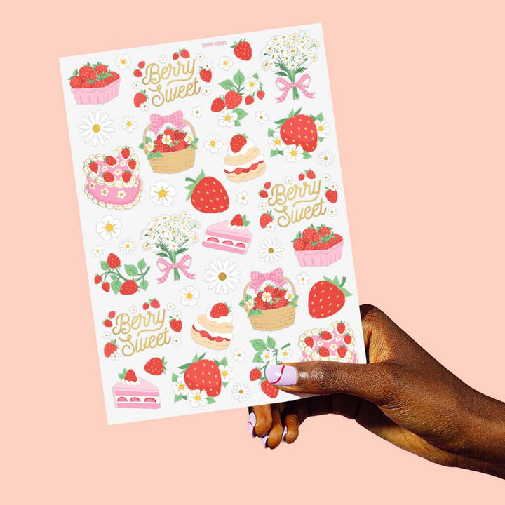 Strawberry Sweet Fruit Birthday Party Tattoos, Summer Picnic Petit Fetti Strawberry Sweet Fruit Birthday Party Tattoos, Summer Picnic Bonjour Fete - Party Supplies