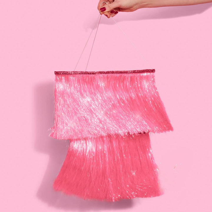 PINK FRINGE CHANDELIER xo, Fetti Hanging Decorations PINK FRINGE CHANDELIER Bonjour Fete - Party Supplies